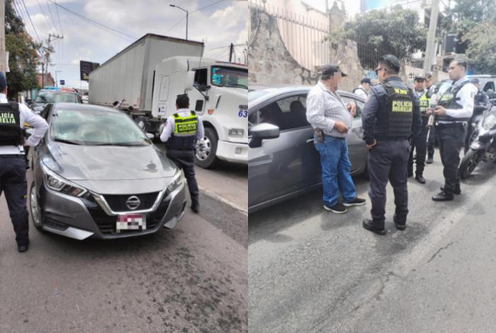 Recuperan auto robado y detienen al conductor en la colonia Santiaguito, de Morelia