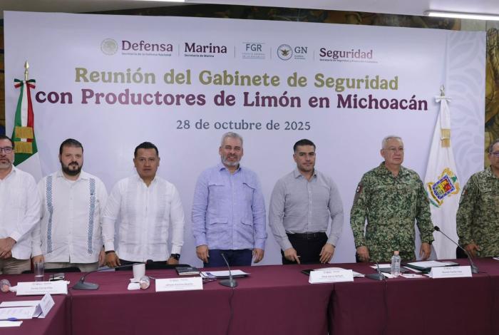 Refuerzan seguridad en región Apatzingán; acuerdan Bedolla, Harfuch y Defensa