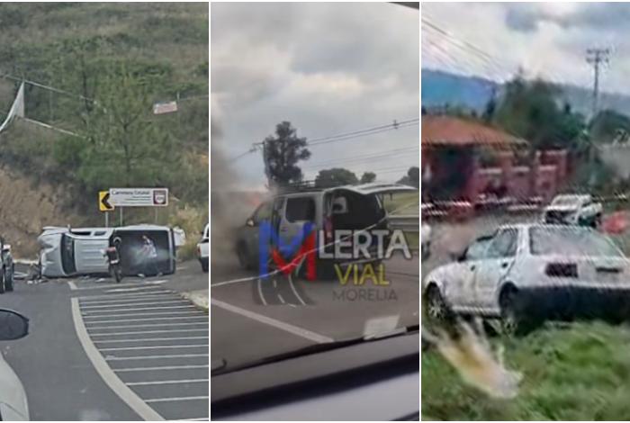 Reportan tres incidentes viales en distintos puntos de Morelia y Tarímbaro