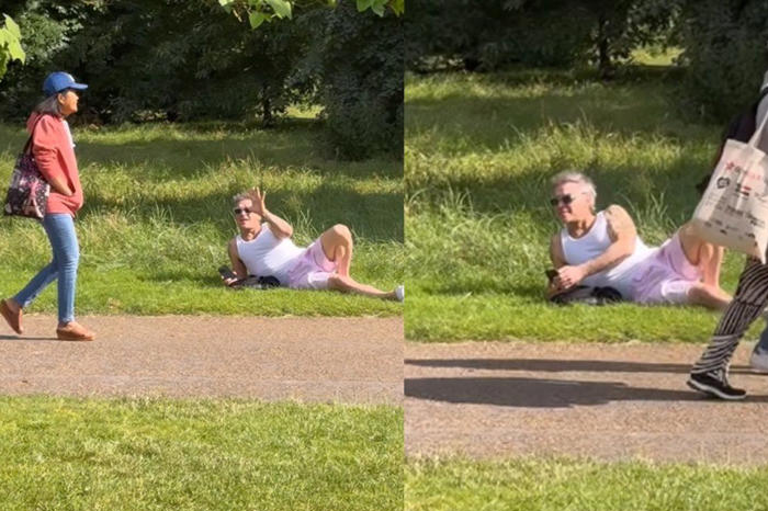 Robbie Williams se sorprende al pasar desapercibido en un parque de Londres