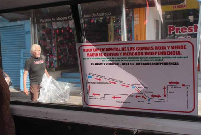 Rutas de combi Verde y Roja trazan ruta para conectar a Villas del Pedregal con el Centro