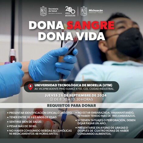 #Salud | Invita SSM a participar en la colecta de sangre de la UTM