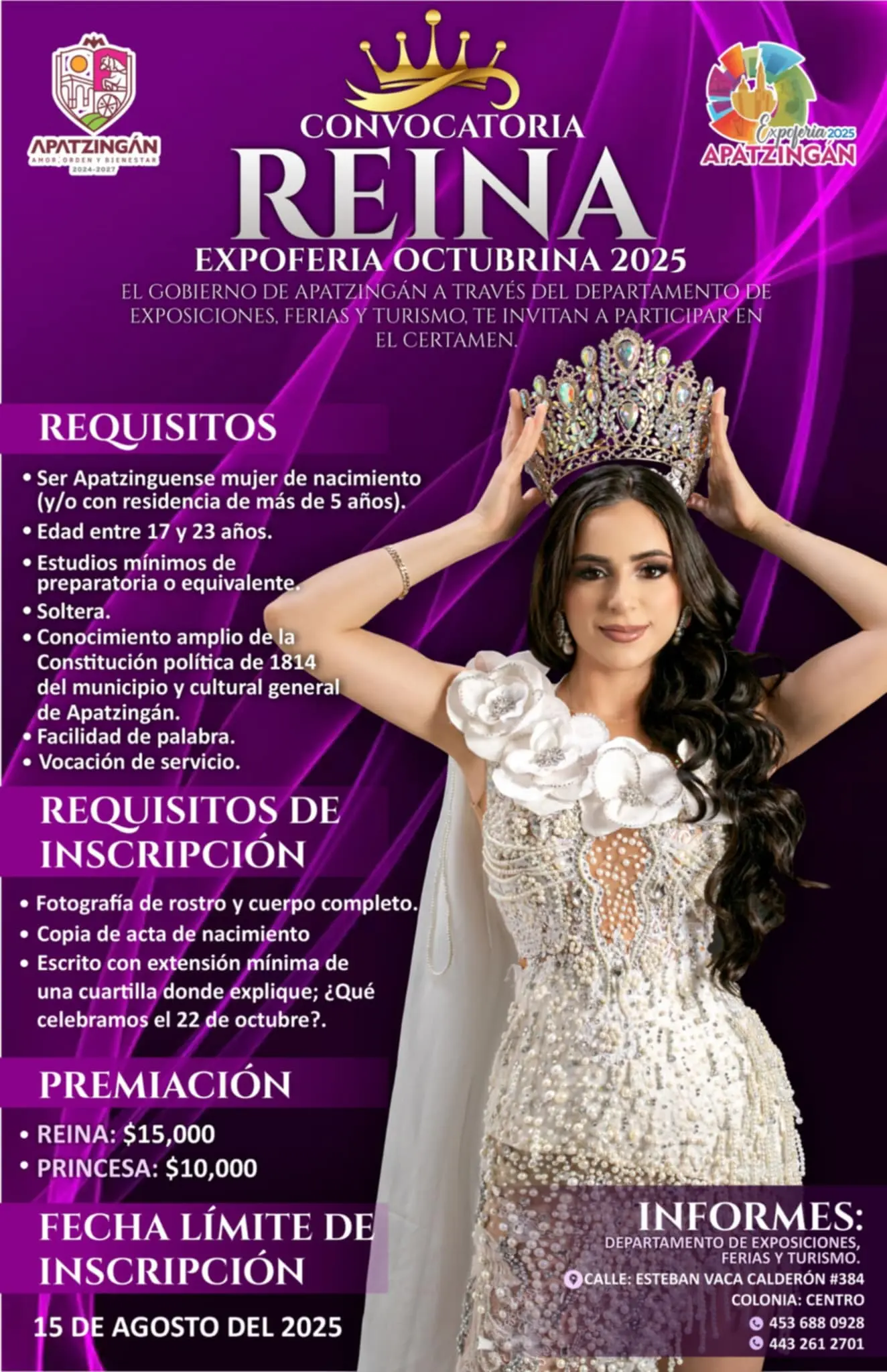 SE ABRE CONVOCATORIA REINA OCTUBRINA 2025