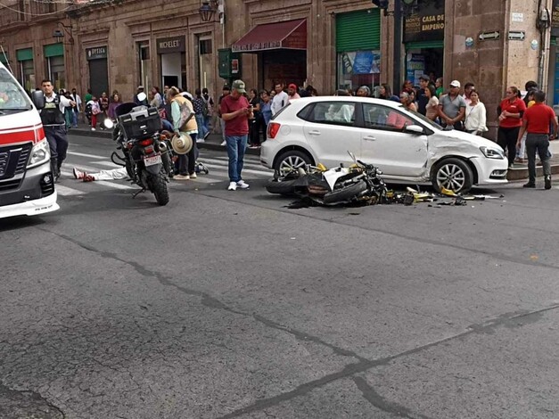 Se accidenta motociclista en el Centro de Morelia