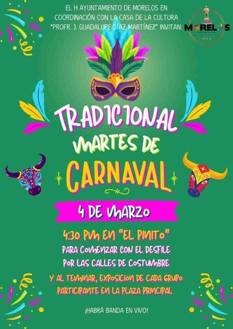 Se prepara Morelos para el Tradicional Martes de Carnaval