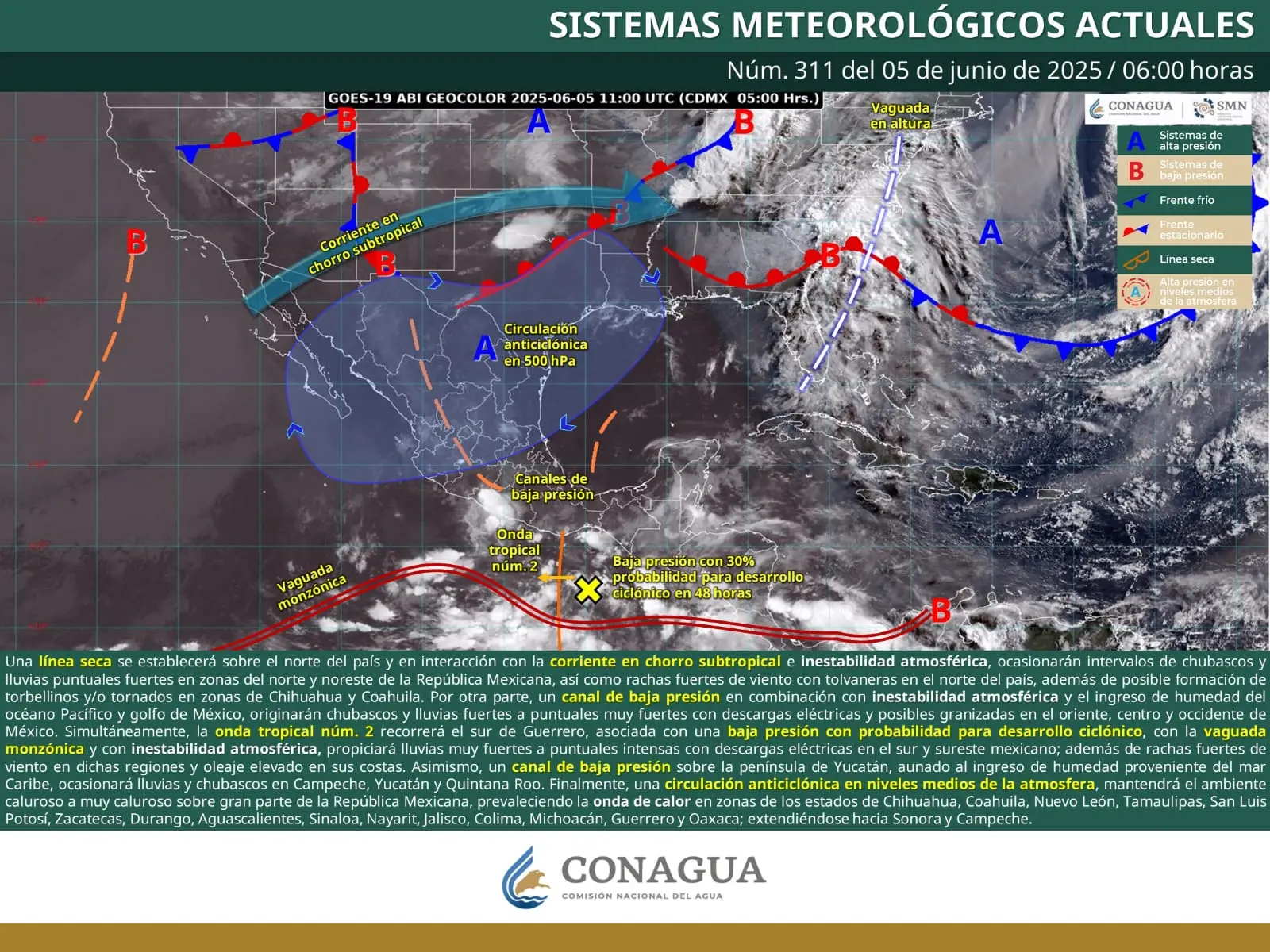 Se pronostican lluvias fuertes a puntuales muy fuertes en varias zonas de Michoacán