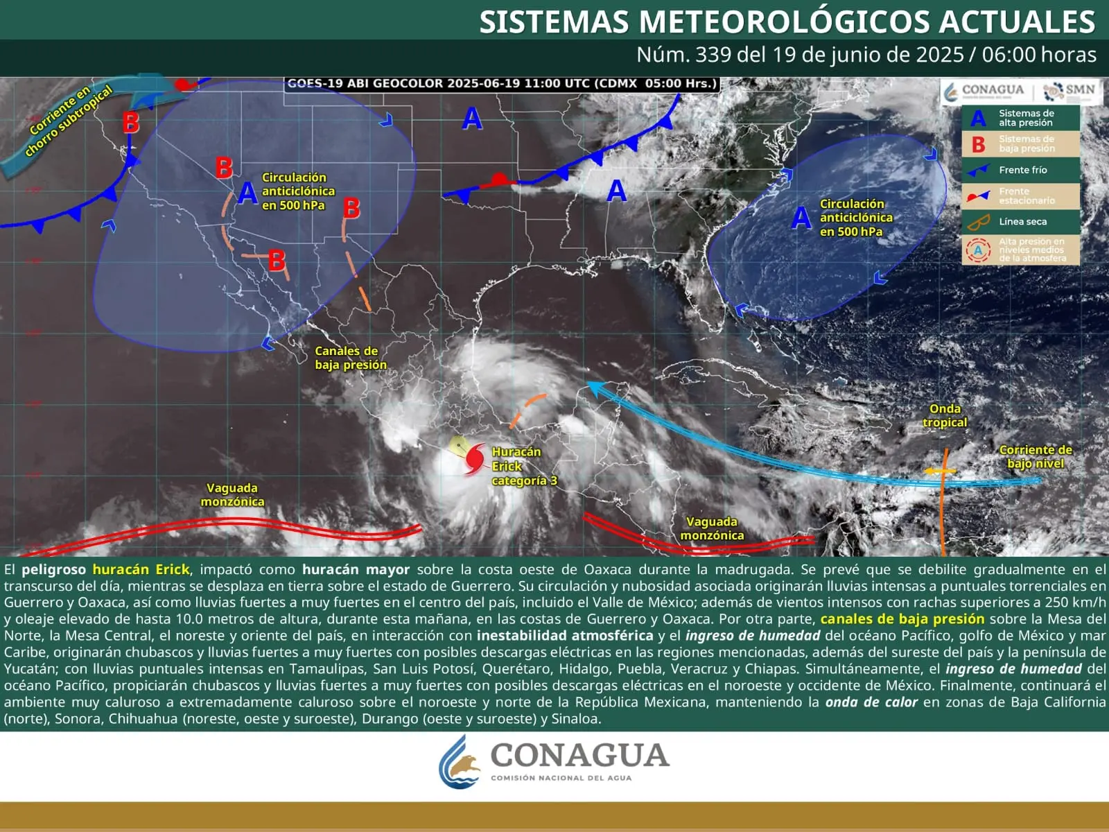 Se pronostican lluvias muy fuertes con puntuales intensas en varias zonas de Michoacán