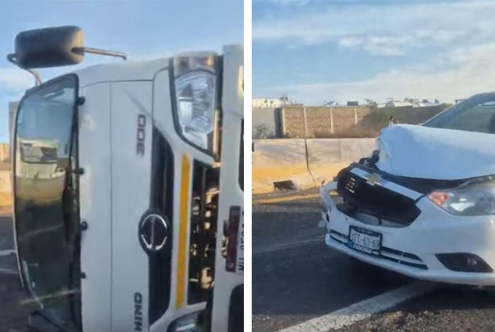 Se registra accidente en la Morelia-Salamanca, con tres vehículos involucrados