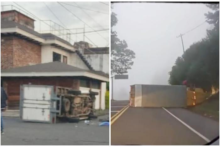 Se registran dos volcaduras, en distintos puntos del municipio de Uruapan