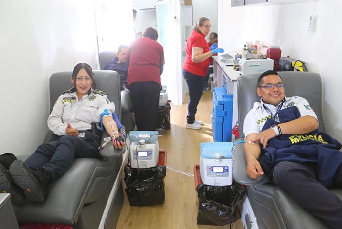 Se suma Policía Morelia a AMANC en donación de sangre para pacientes con cáncer infantil