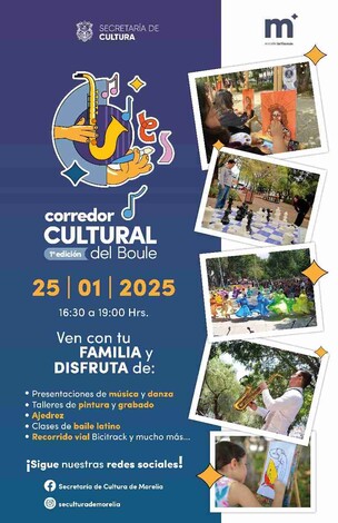 SeCultura Morelia invita al ‘Corredor Cultural del Boule’ este sábado