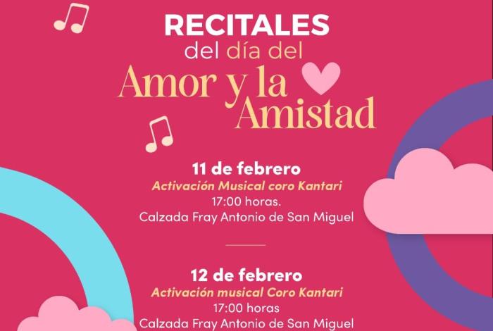 SeCultura Morelia invita a recitales del Día del Amor y la Amistad