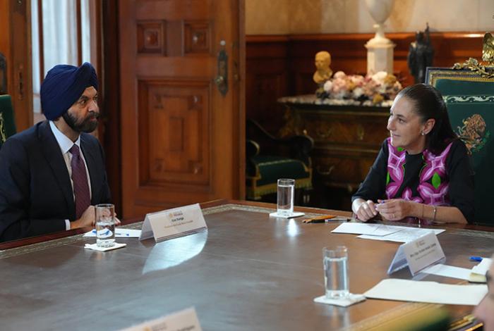 Sheinbaum se reúne con Ajay Banga, presidente del Grupo Banco Mundial