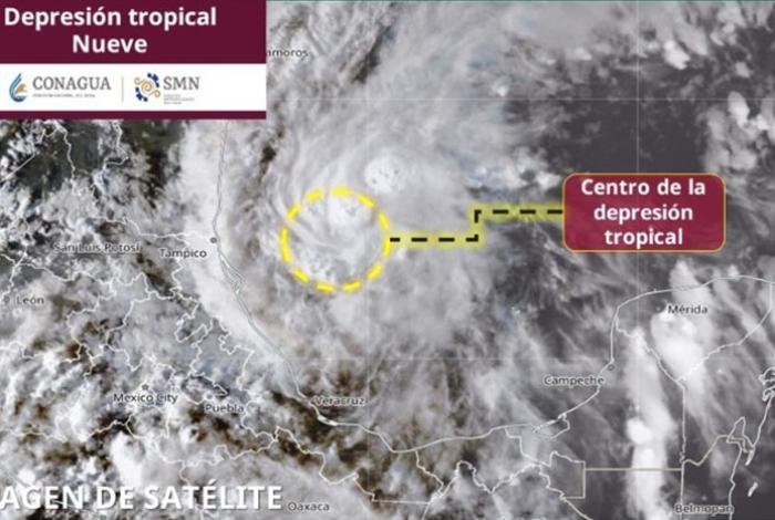 SMN prevé que depresión tropical en el golfo de México se intensifique rápidamente a tormenta y huracán