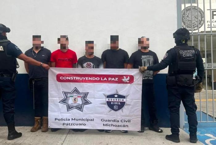 SSP detiene a 5 hombres por posesión de 3 armas y droga en Salvador Escalante