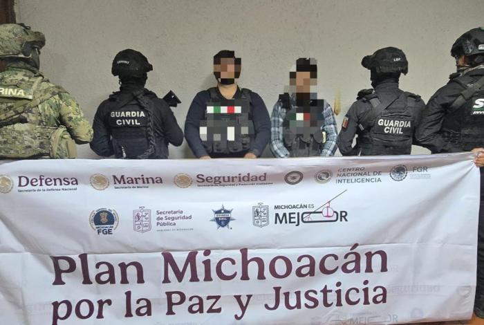 SSP detiene en Morelia a dos presuntos integrantes de una célula delictiva