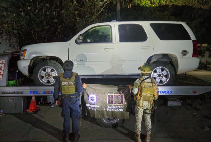 SSP y Defensa aseguran vehículo blindado y municiones en Buenavista