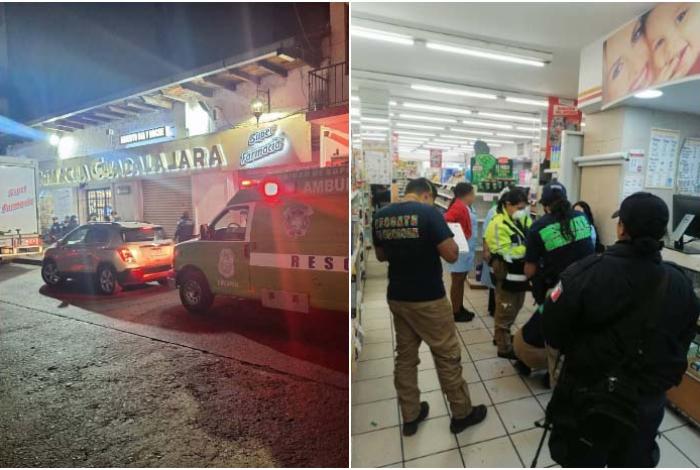 Sujetos armados asaltan una farmacia y logran escapar, en pleno centro de Uruapan
