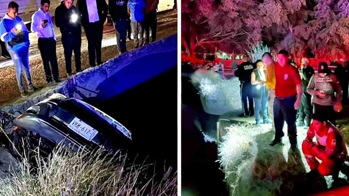 Taxi de App cae a canal y chofer muere ahogado tras salvar a pasajeros