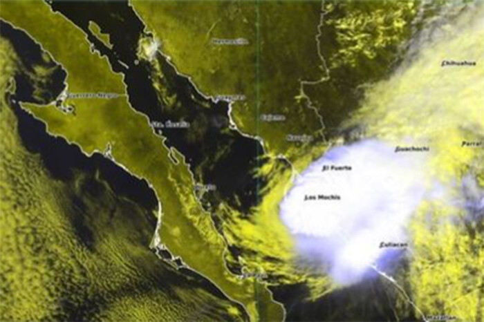 Tormenta tropical Ileana, a punto de tocar tierra en Ahome, Sinaloa, entre las 15:00 y 17:00 horas