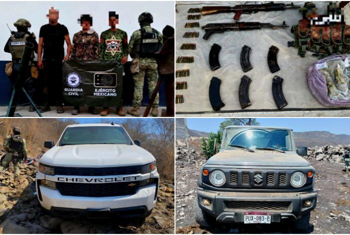 Tras enfrentamiento, fuerzas federales y estatales detienen a 3 criminales en Apatzingán