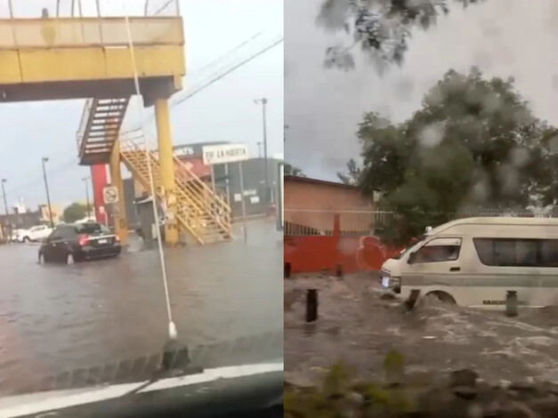 Tromba en Morelia provoca encharcamientos, cortes de luz y vehículo varado