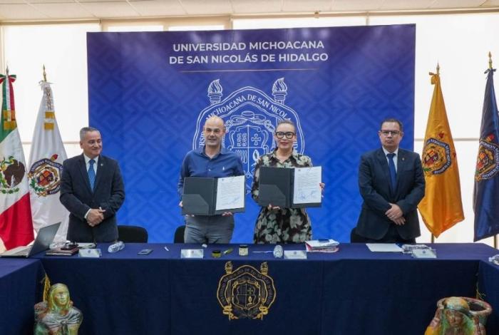 UMSNH impulsa una política de vinculación, cooperación y proyección global; Yarabí Ávila signa carta intención con AOMA