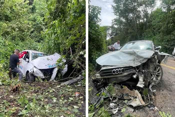 Un muerto y tres deja choque entre taxi y vehículo particular en Huetamo
