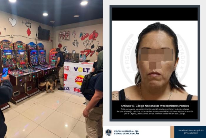 Una mujer detenida, droga y 16 máquinas tragamonedas aseguradas,  tras cateo en el Centro de Morelia