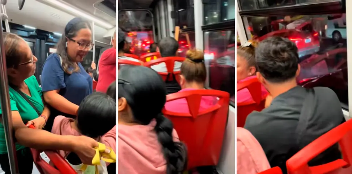 #Video: “A últimas, yo me siento” pasajero resuelve riña por asiento en segundos