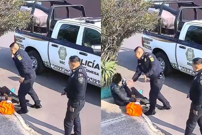 #VIDEO 🚨 #AbusoPolicial | Policía de CDMX suspende a elemento tras agredir a jardinero 😡