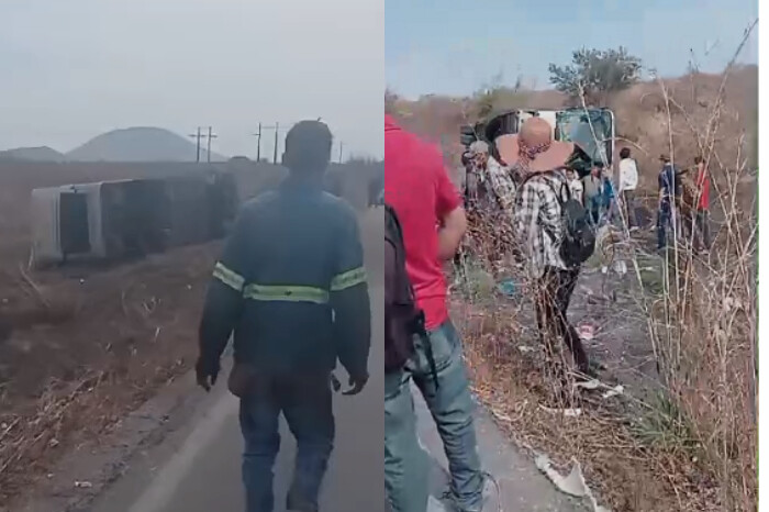 Video | Autobús choca y deja 2 muertos y 13 heridos sobre la carretera Nueva Italia-Uruapan