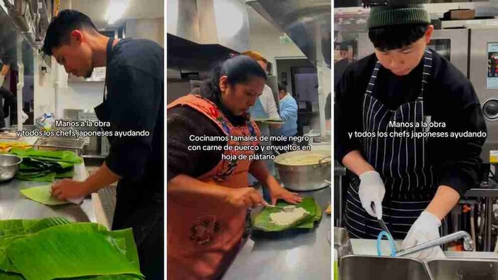 #Video: Chefs enseñan a cocineros japoneses a preparar tamales de mole negro