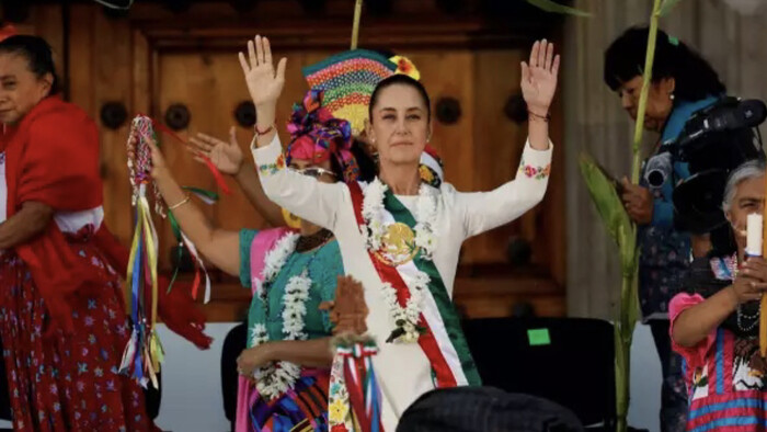 #Video | Claudia Sheinbaum recibe bastón de mando de los pueblos indígenas 