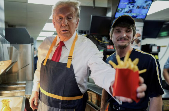 #Video | Donald Trump hizo campaña trabajando en un local de McDonald´s