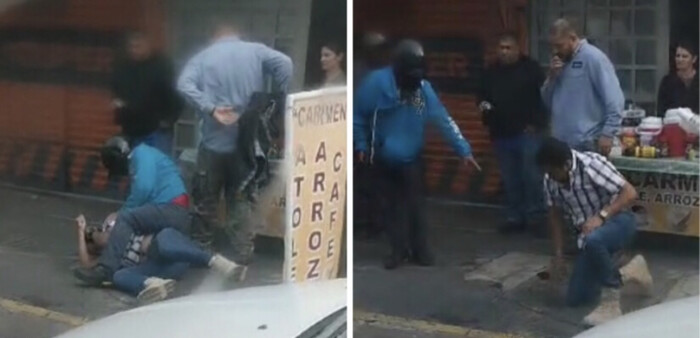 #Video | Dos hombres protagonizan pelea en plena vía pública, cerca de Coppel Tres Puentes, en Morelia