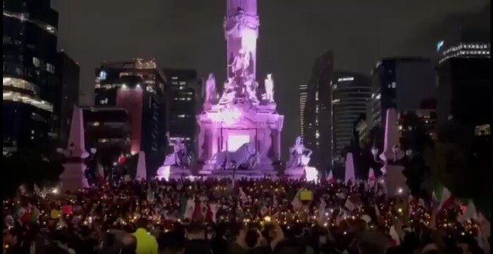 #Video | El Ángel se llena de protesta: Trabajadores del Poder Judicial desafían la reforma con una manifestación contundente