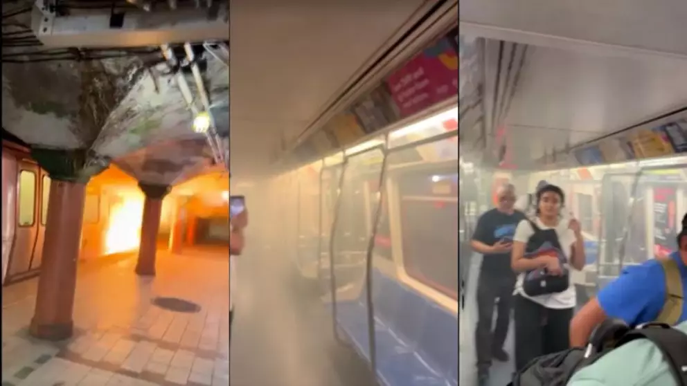 #Video: Evacuan tren que se estaba incendiando en Nueva Jersey