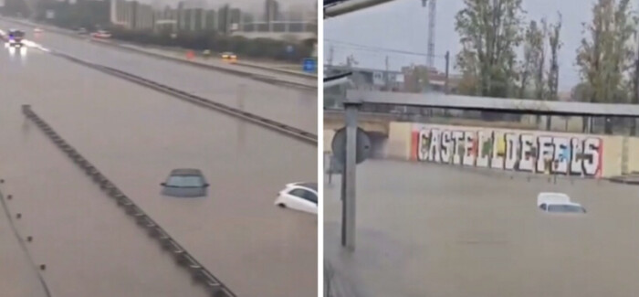 #Video | Graves inundaciones en Barcelona por fuertes lluvias de DANA