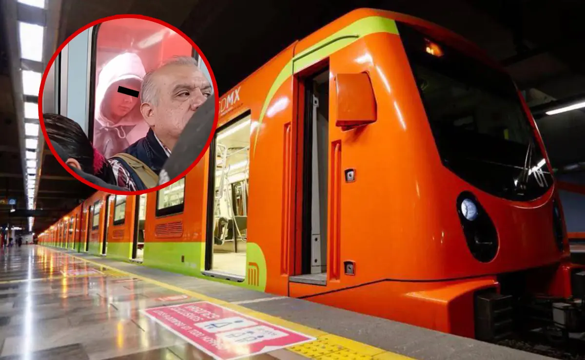 #Video: Joven arriesga su vida al viajar entre los vagones del metro en CDMX