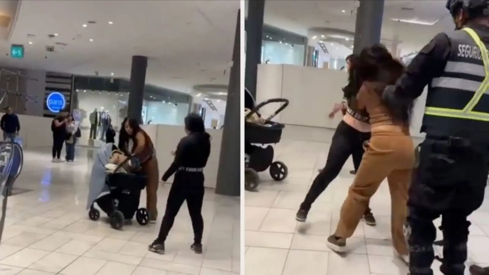 #Video: Mujer deja a su bebé en la carriola para pelearse