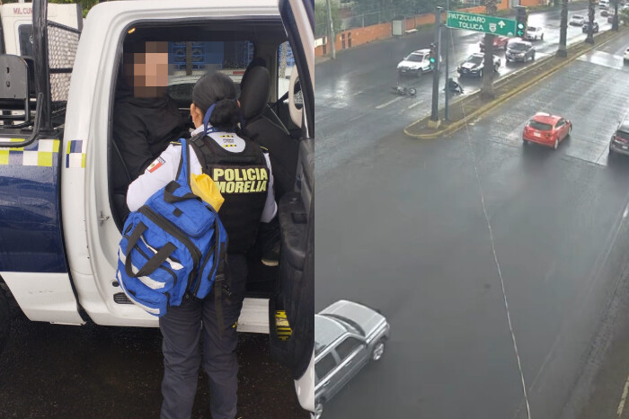 VIDEO | Patrulla de la Policía de Morelia choca por alcance a motociclista en el Periférico