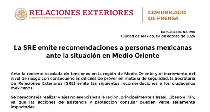 #Video #Urgente | La SRE recomienda a mexicanos salir del Medio Oriente tras tensiones bélicas entre Hamas e Israel