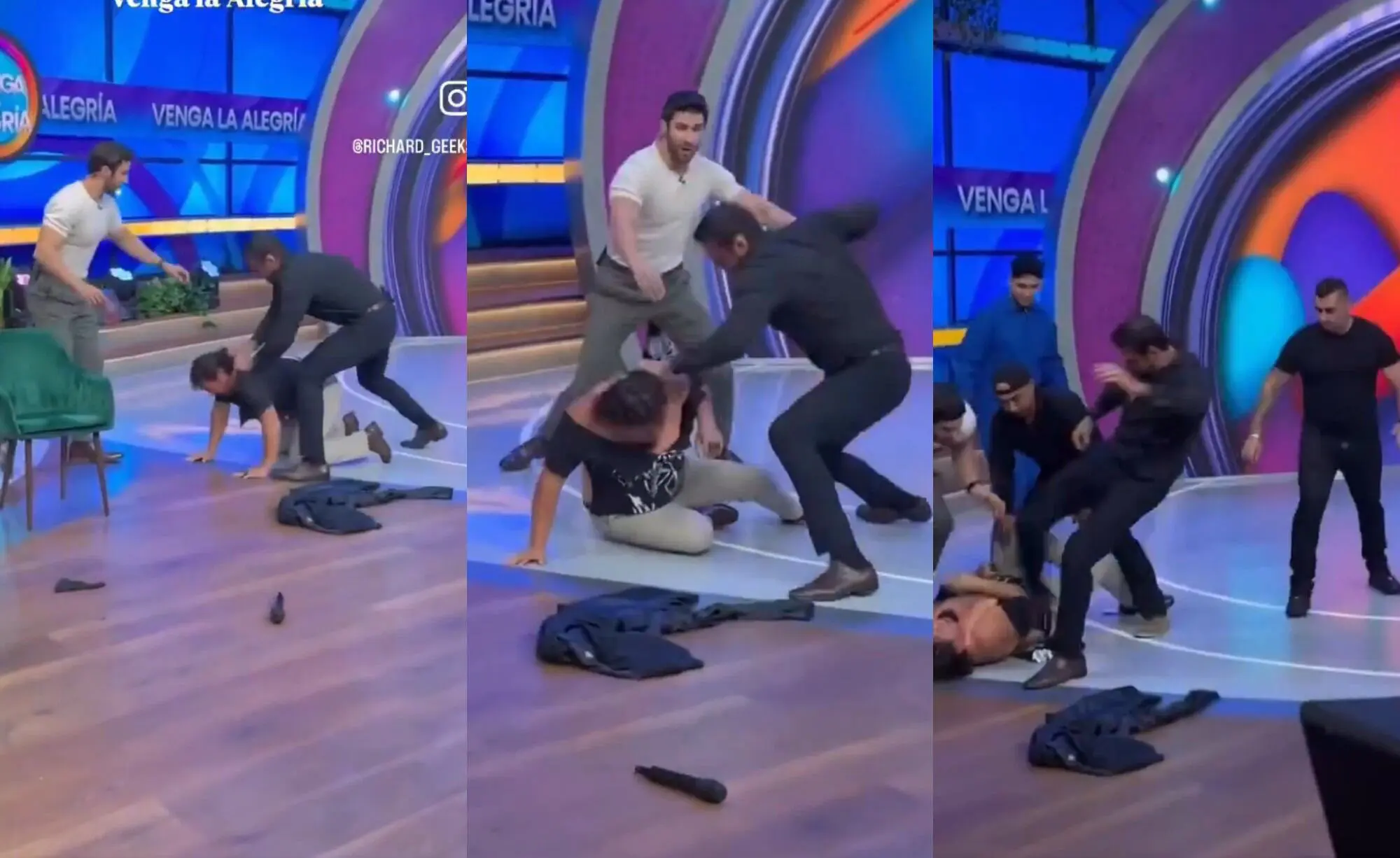 #Video: Violencia en televisión un luchador agrede a invitado en programa matutino