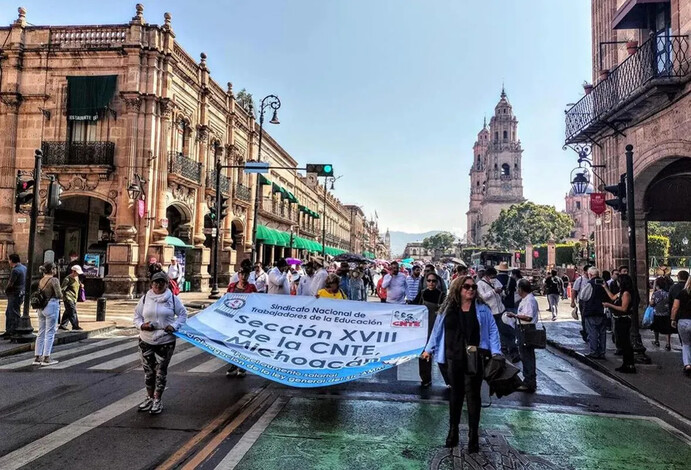 Viernes de marcha; magisterio bloqueará vialidades en Morelia