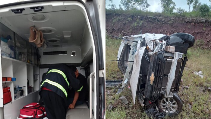 Vuelca vehículo en la Pátzcuaro-Cuitzeo; hay 2 heridos