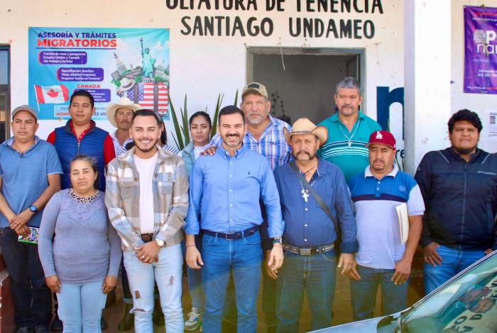 Yankel Benítez y autoridades de Santiago Undameo, establecen ruta de trabajo
