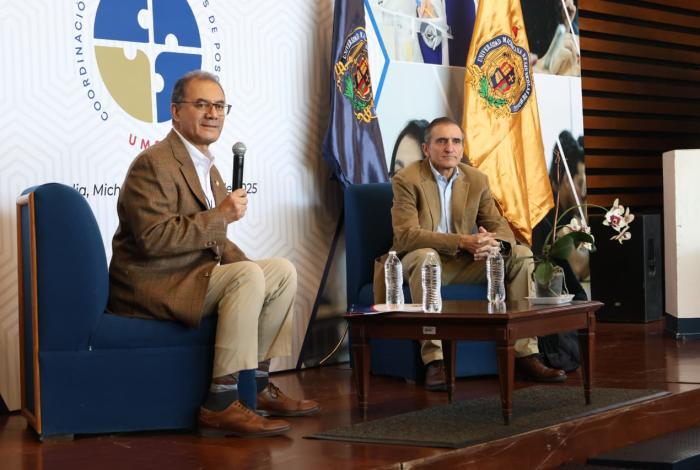 Yarabí Ávila recibe al doctor Omar Masera, Premio Nobel de la Paz, quien brinda ponencia magistral en la UMSNH